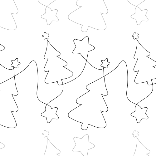 Christmas Tree Stars - quilting pantograph