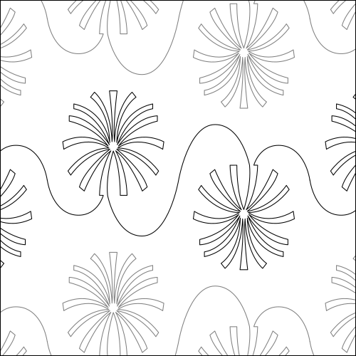 Firework Show - quilting pantograph