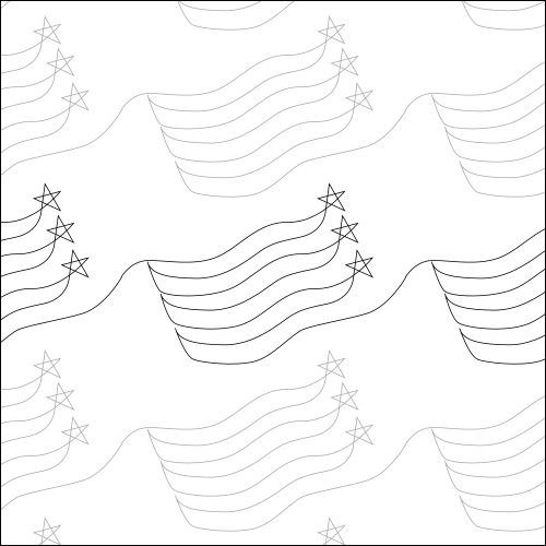 Waving Flag - quilting pantograph
