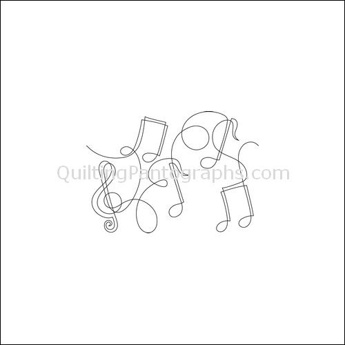 Music Notes - quilting pantograph