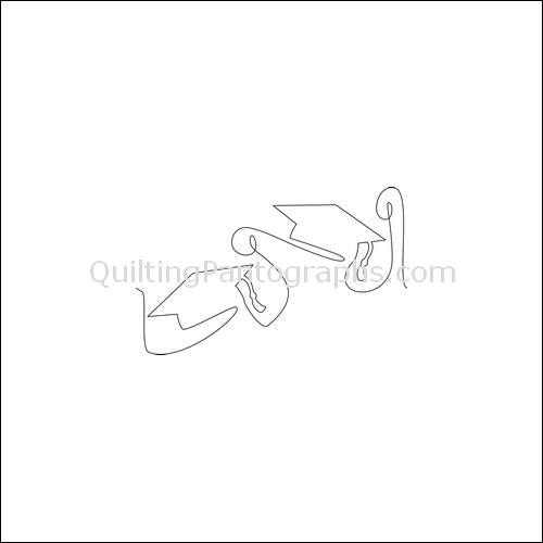 Graduation Caps - quilting pantograph