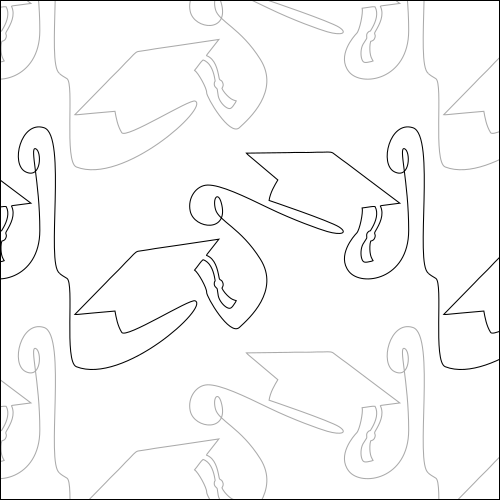 Graduation Caps - quilting pantograph