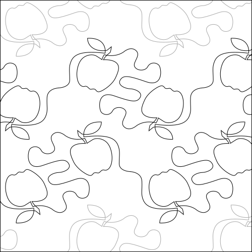 Teacher's Apple - quilting pantograph