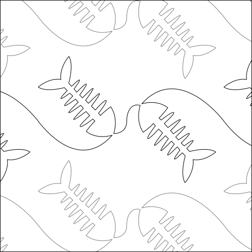 Fish Bones - quilting pantograph