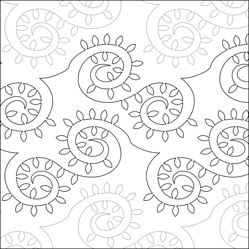 Paisley Prongs - quilting pantograph