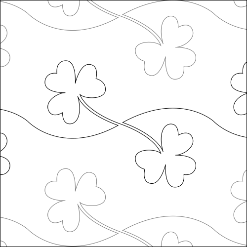 Shamrock Clover Leaf - quilting pantograph