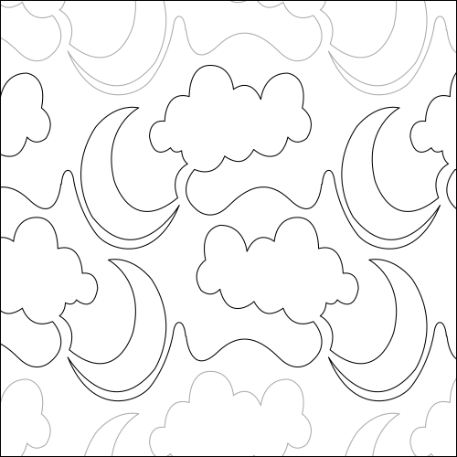 Moon Cloud - quilting pantograph