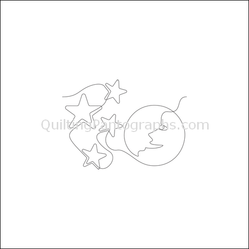 Moonlit Stars - quilting pantograph