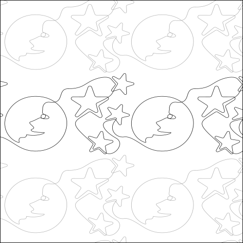 Moonlit Stars - quilting pantograph