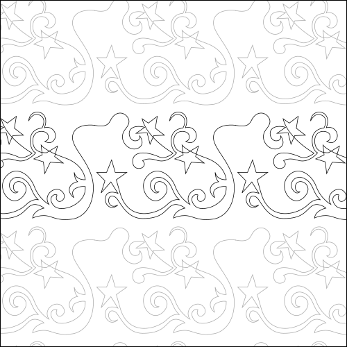 Shooting Stars - quilting pantograph