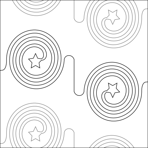 Avenger's Shield Flip - quilting pantograph