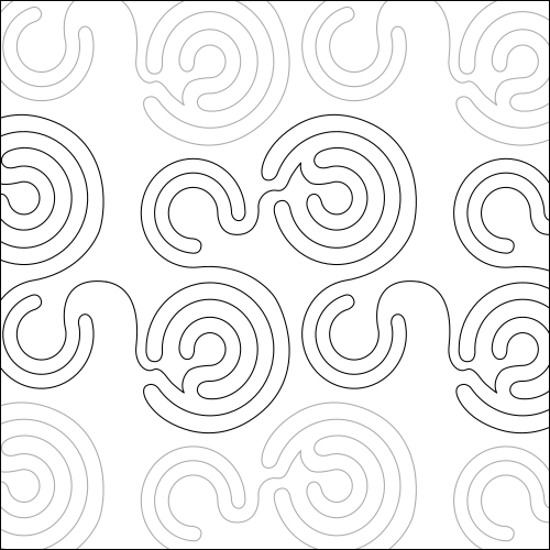 Swirls and Curls - quilting pantograph